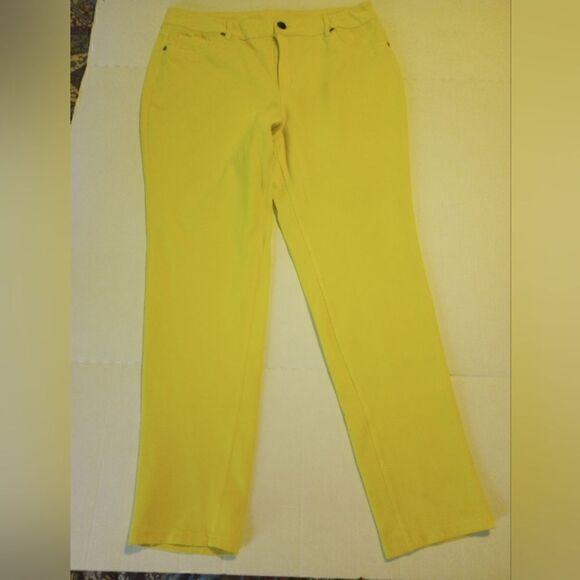 C est 1946 Yellow rayon and cotton jeggings with zipper closure - Picture 2 of 7